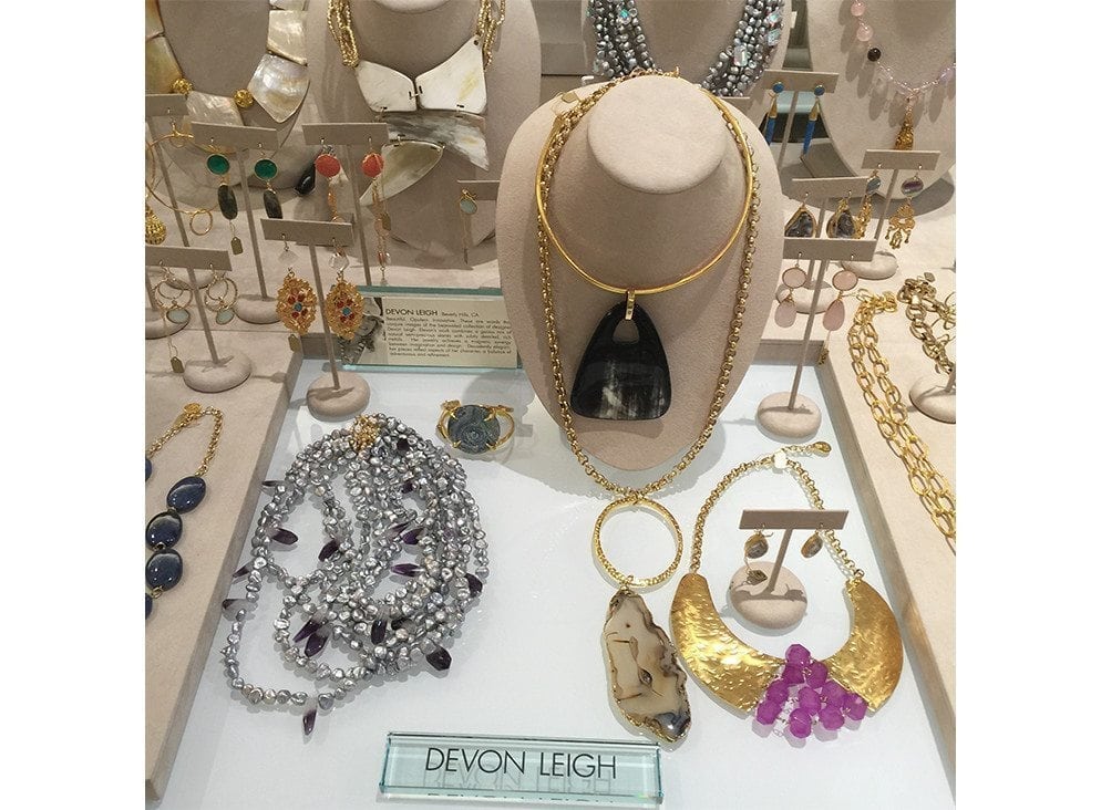 “Devon Leigh brought eight trunks of jewelry with her from LA. Six of them are on the models.”