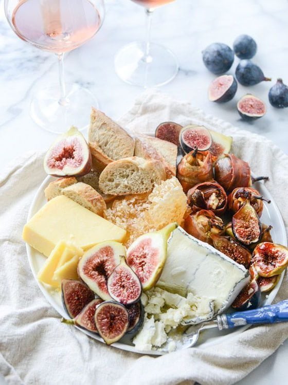 Roasted Goat Cheese Stuffed Fig Cheese Plate