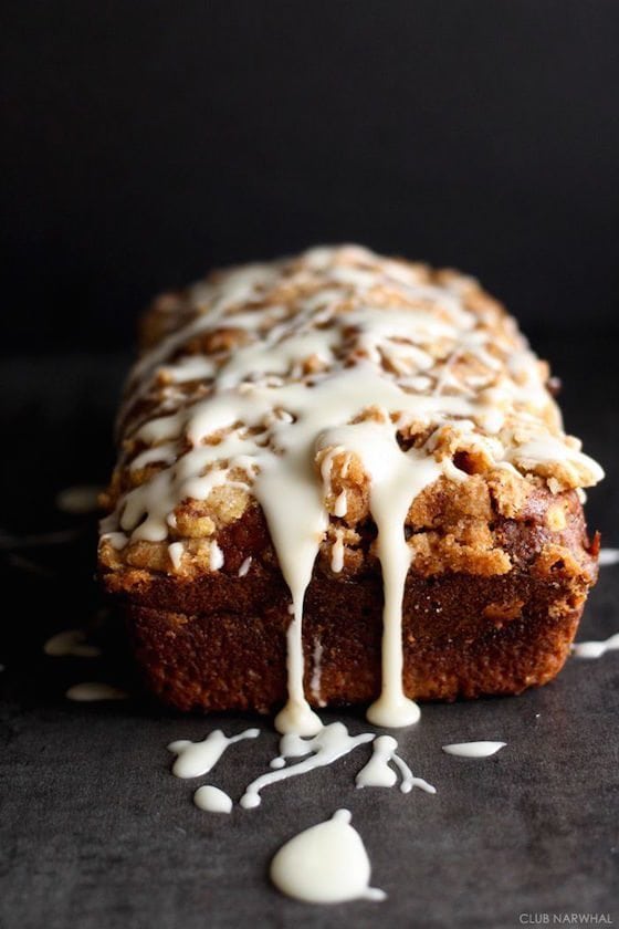 Pumpkin Streusel Bread with Maple Glaze