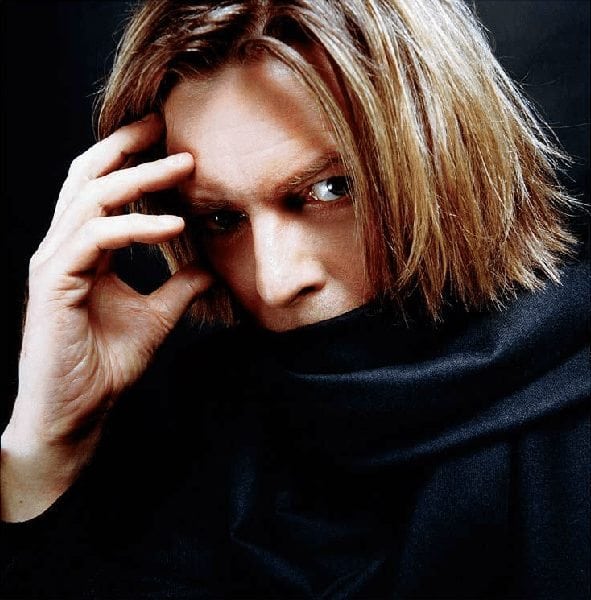 David Bowie with Black Scarf, @Mick Rock, 2002