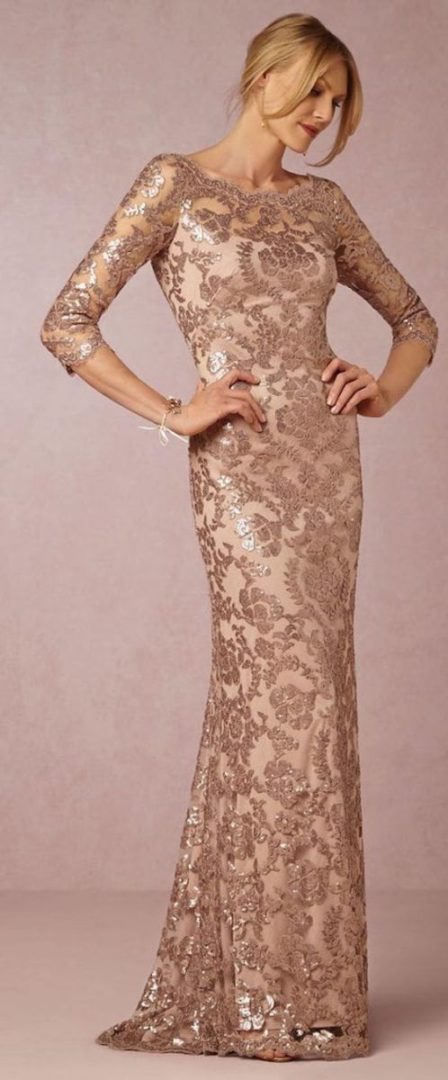 Mother of the Bride Dress | Taupe Lace