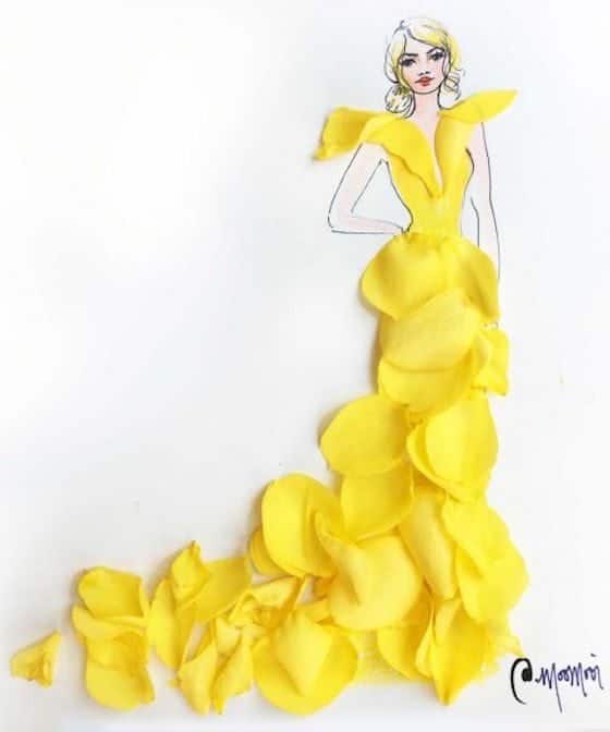 16 Iconic Oscar Dresses Reimagined as Flower Girl Illustrations