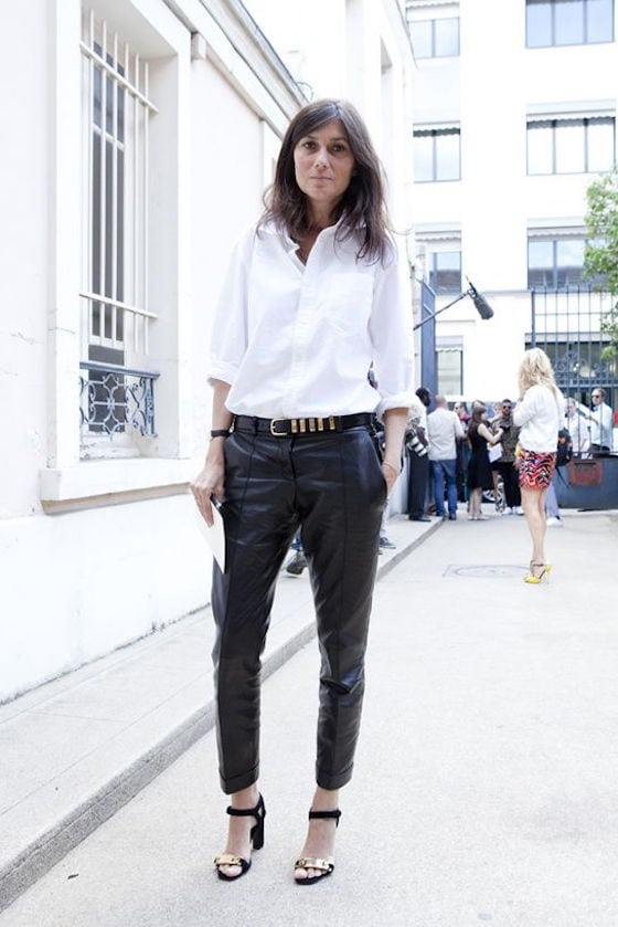 OB - White Shirt w/ Belt & Leather Pants