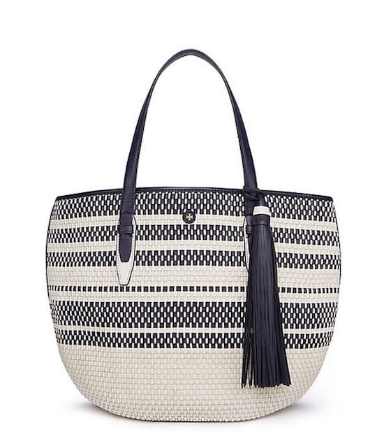 Blue and White tote by Tory Burch