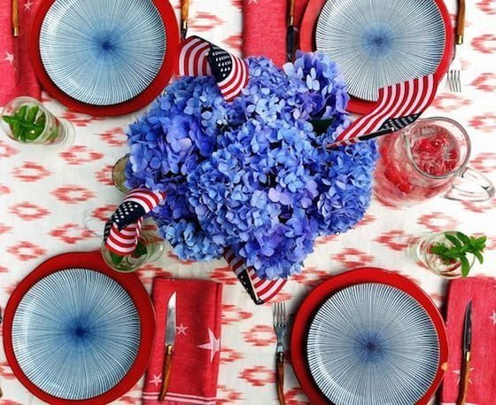 Gather blue hydrangeas for your tablescape