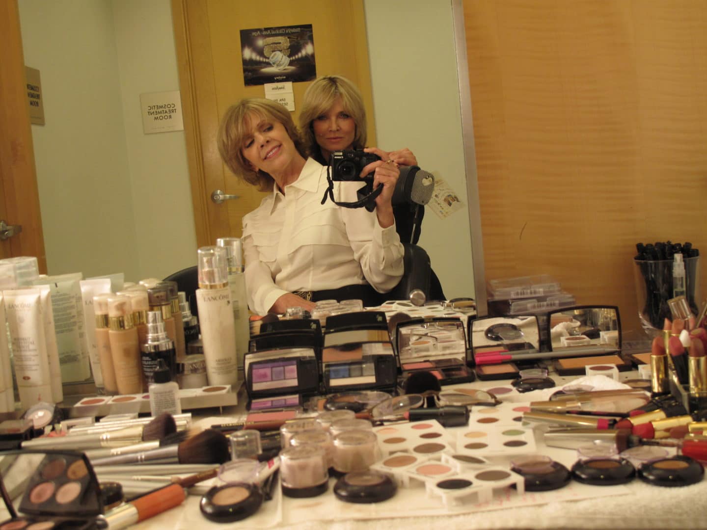 BRENDA COFFEE & SANDY LINTER, 2011. Sandy did not do my makeup the day this photo was taken. We were talking about her new book, Makeup Wakeup. The first time she did my makeup I was 21. 