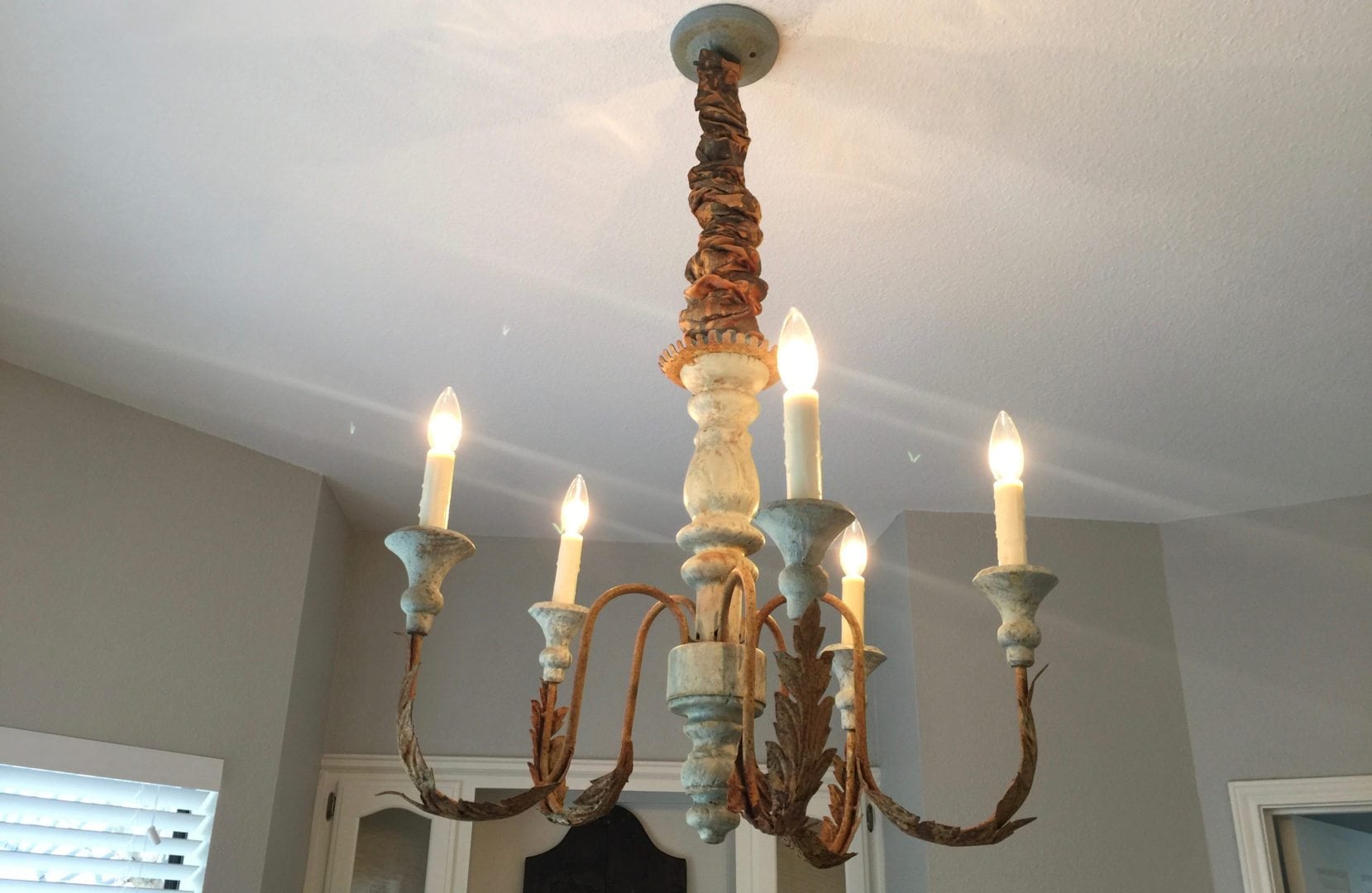 I had two of these chandeliers made for the Little House at the ranch. They're now in my kitchen here in the city.