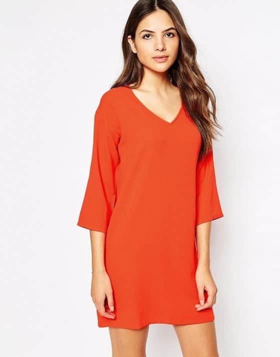 Orange Shift Dress