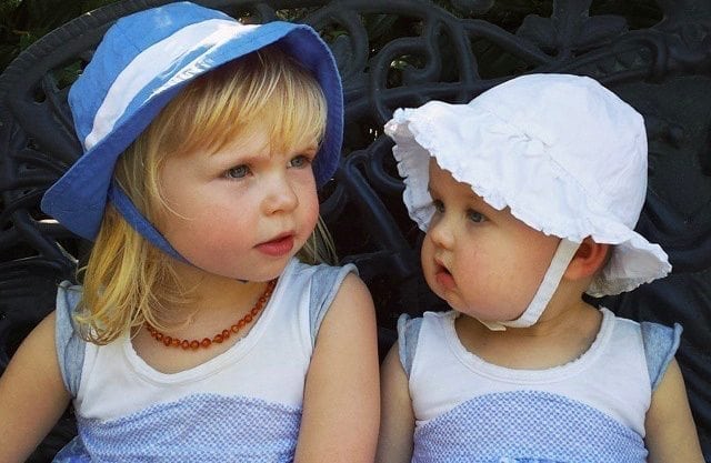 Greta and her older sister, Charlotte, one week after being discharged from Seattle Children's Hospital.
