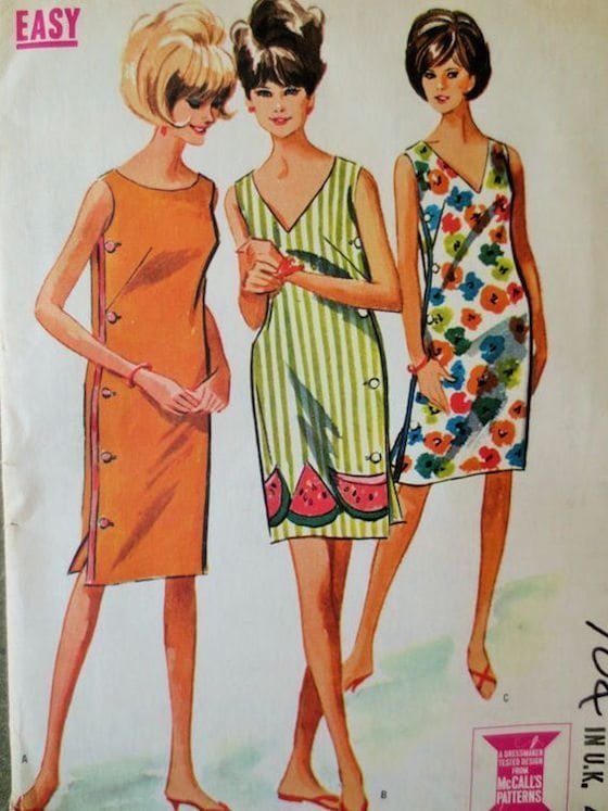 McCalls Vintage Shift Dress Patterns