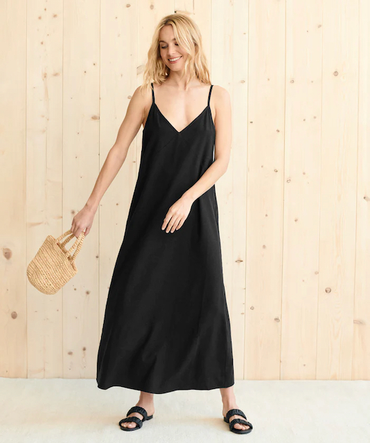 Superette  Womens V Neck Jersey Slip Dress - Black